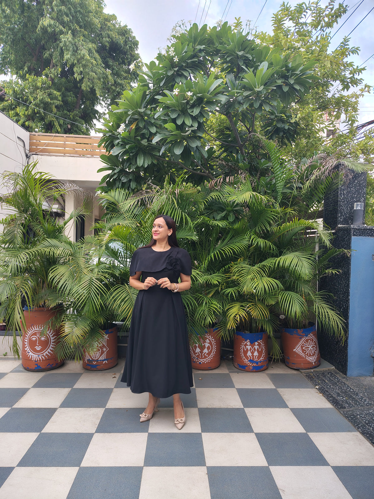 Black Dress With Cape