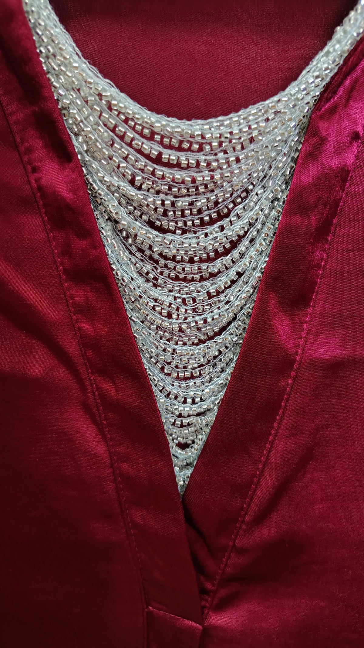 Satin Top With Silver Chain