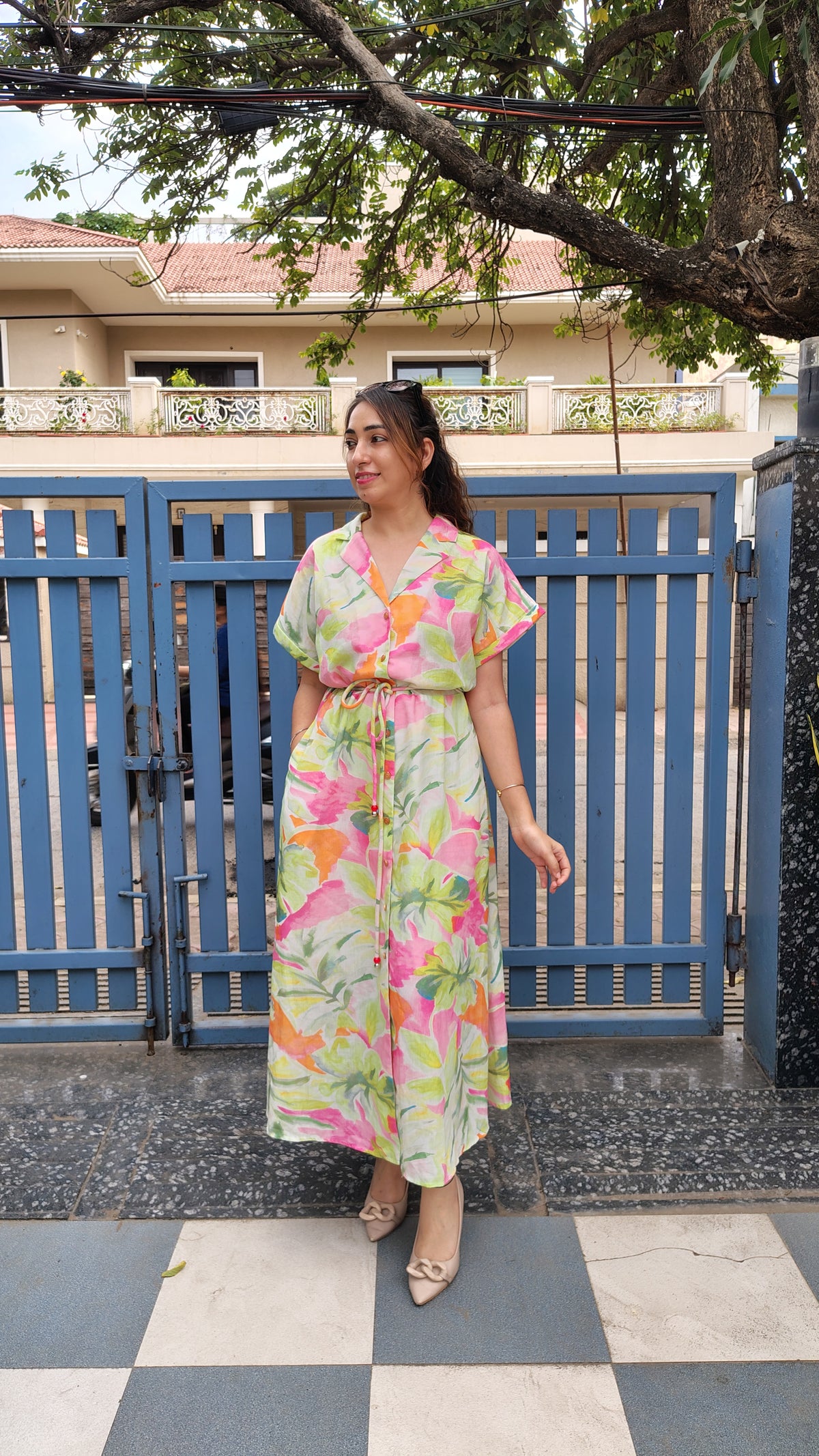 Floral Linen Dress