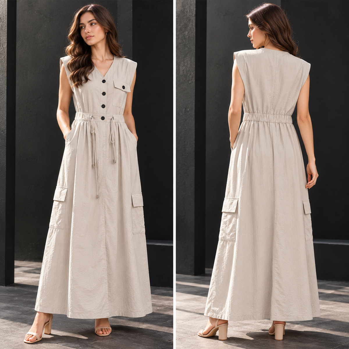 Light Beige Maxi Dress