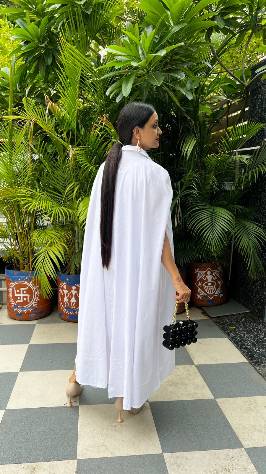 White Cape Dress