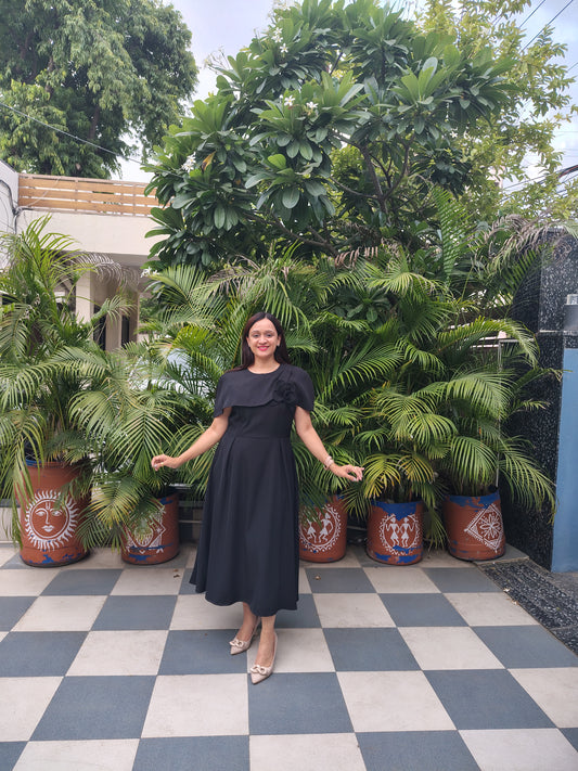 Black Dress With Cape