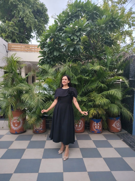 Black Dress With Cape