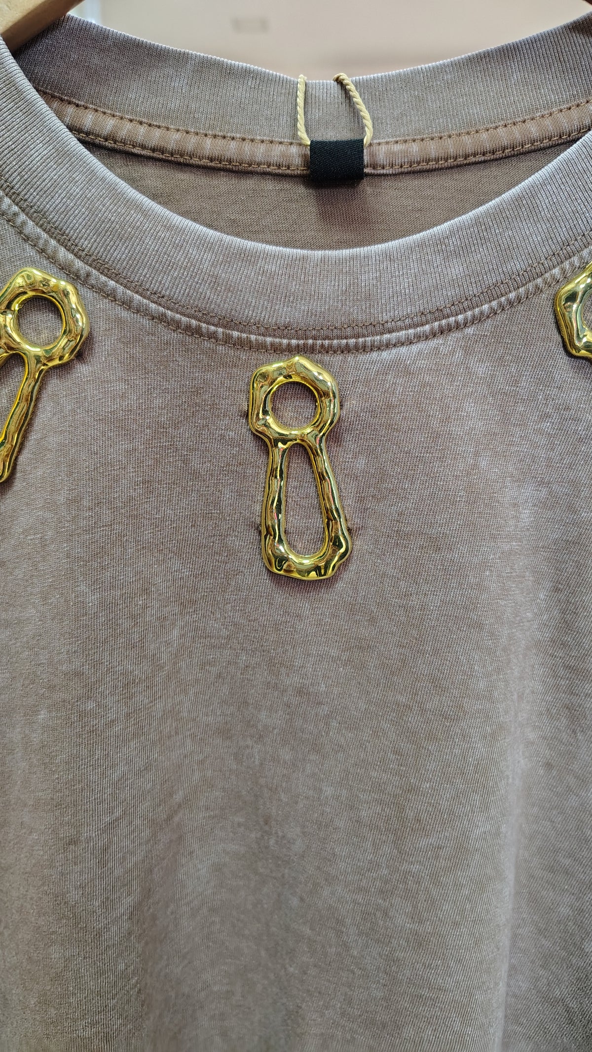 Crop Top With Gold Detailing
