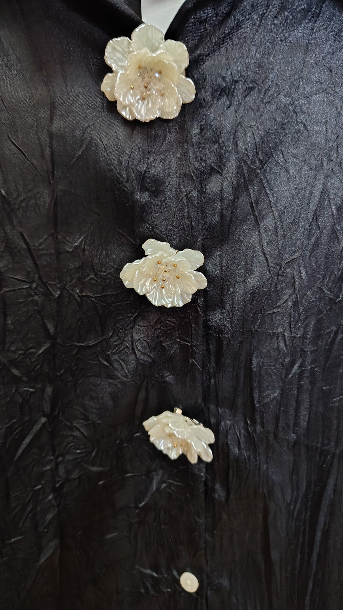 Satin Shirt With Fancy Buttons