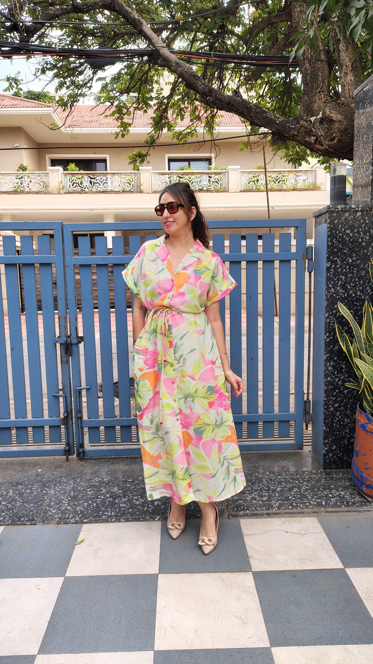 Floral Linen Dress