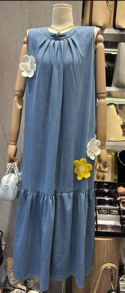 Denim Flower Dress