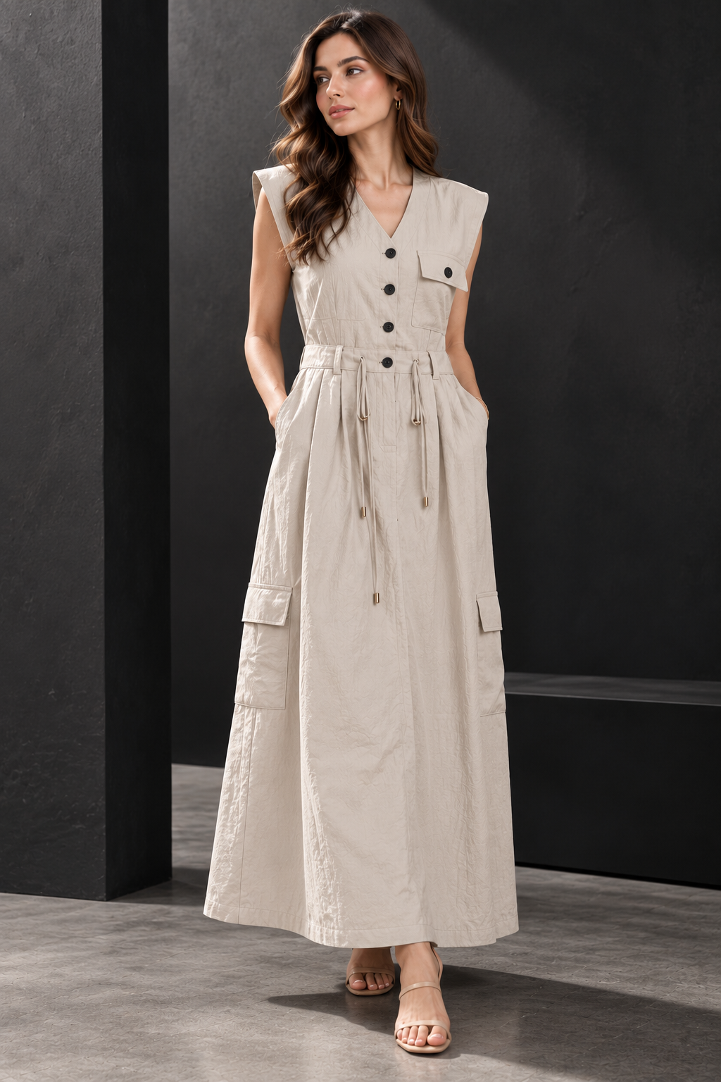 Light Beige Maxi Dress